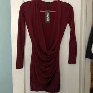 Boohoo long sleeve cocktail dress
